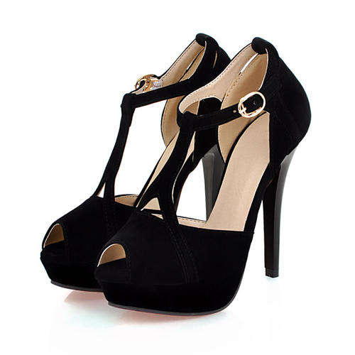 Ladies classic T-bar platform sandals