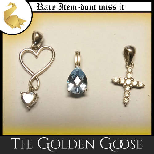Stunning | X3 Sterling Silver (925) Pendants | bid to take all.