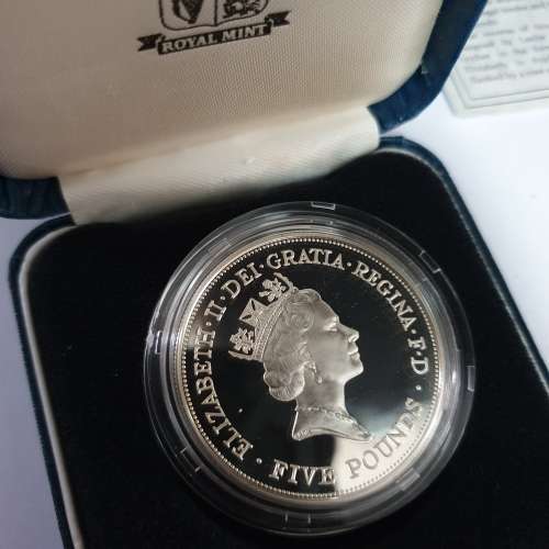 1990 Proof Sterling Silver Crown 1990 90th Birthday Elizabeth Great Britain