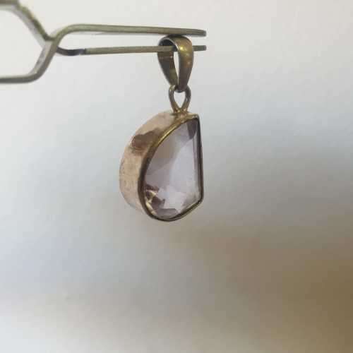 925 Sterling Silver Pendant with Beautiful Purple Stone