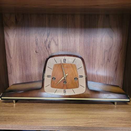 Vintage Hermle Art Deco Style Mantel Clock | Keeps time and Chimes, but needs a service