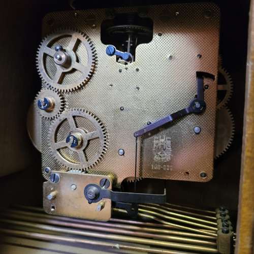 Vintage Hermle Art Deco Style Mantel Clock | Keeps time and Chimes, but needs a service