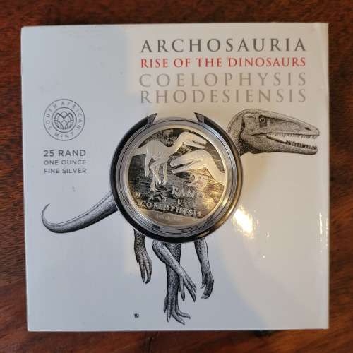 25 Rand One Ounce Fine Silver Coin | Natura 2020 - Archosauria, Rise of the Dinosaurs | Uncirculated