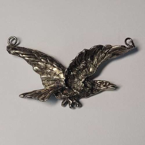 Heavy 925 Sterling Silver Flying Eagle Pendant