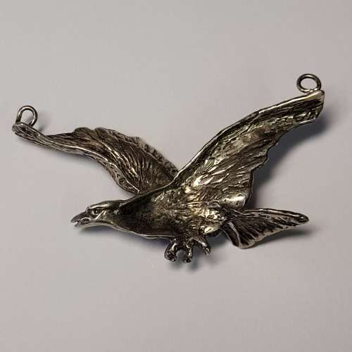 Heavy 925 Sterling Silver Flying Eagle Pendant