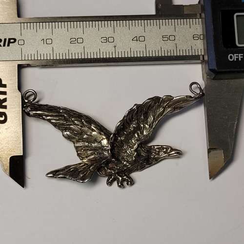 Heavy 925 Sterling Silver Flying Eagle Pendant