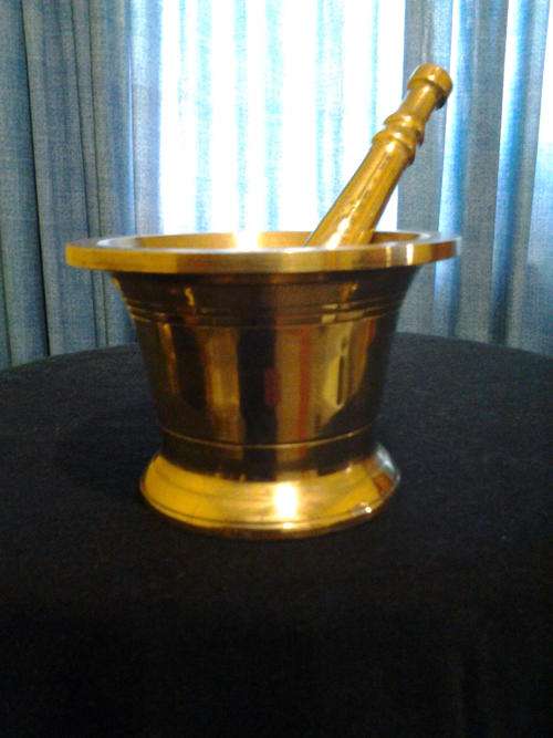 Vintage Heavy SolidBrass Pestel and Mortar perfect condition