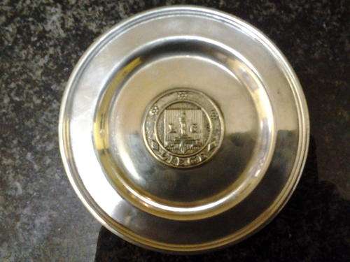 Vintage Belgiun Wall Plate with manufacturer stamps on the back