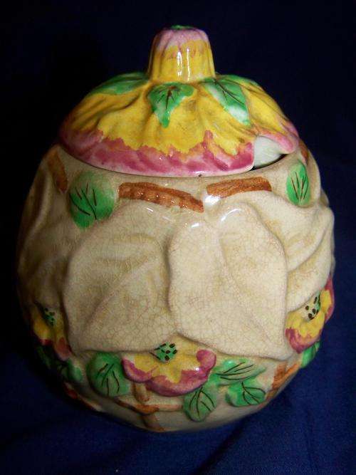 Preserve or Jam Pot with Lid and Saucer - Brentleigh Ware, Staffordshire, England, Beech Design, vin