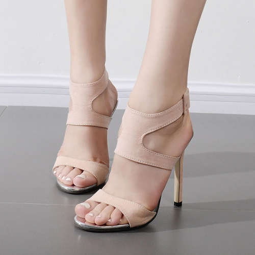 Apricot Stylish Solid Open Toe Stilettos - FREE SHIPPING