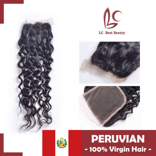Lace Closure, Peruvian Curly Hair
