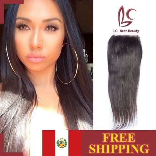 Peruvian Lace Closure, Free Part ( FREE SHIPPING)