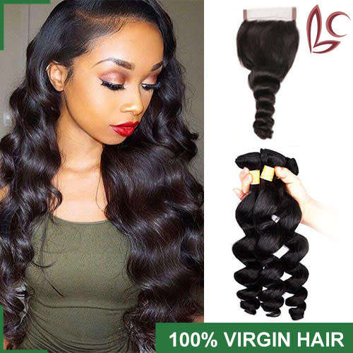 BC  Virgin Hair Loose Wave + closure (FREE SHIPPING)