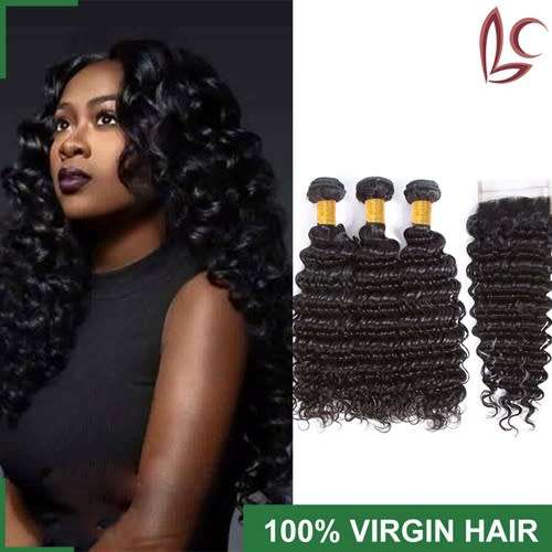 BC  Virgin Hair Deep Wave with closure (FREE SHIPPING)