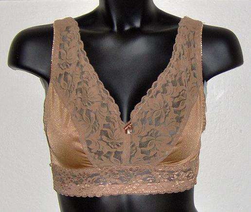 Medium   NUDE LACE WIRE FREE BRA  LINGERIE