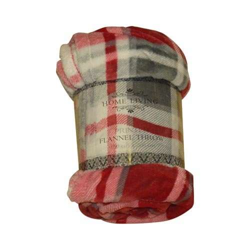 Home Living Printed Flannel Throw | Red