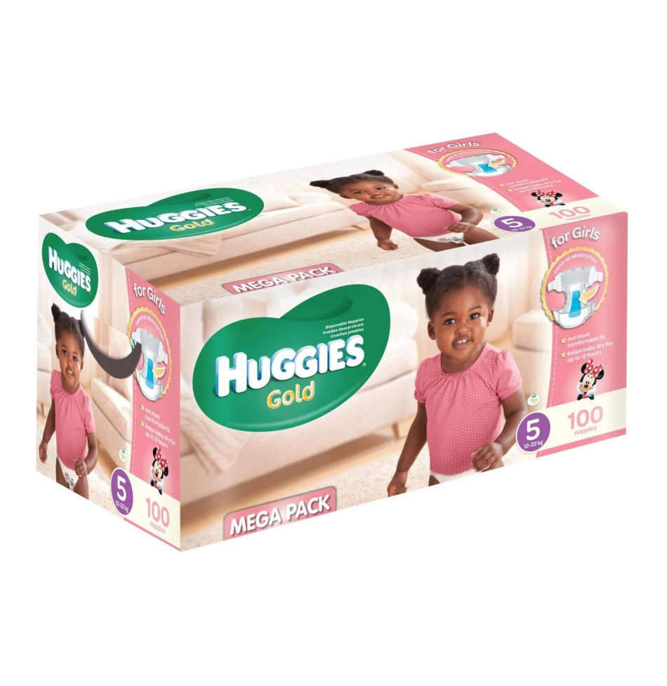 Huggies Gold For Girls | Size 5 Mega Box