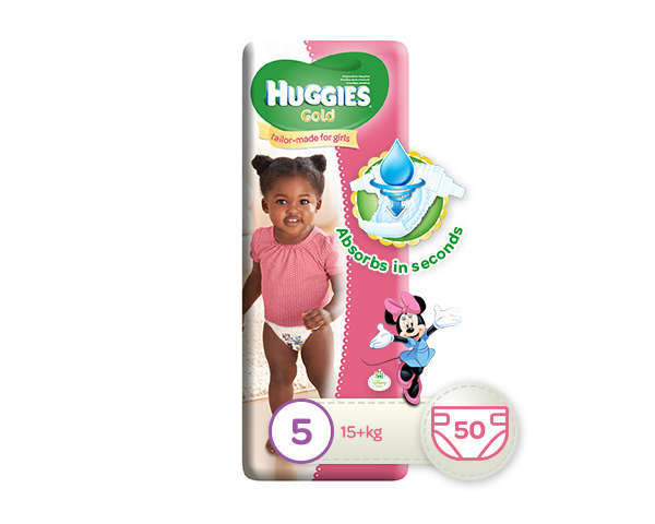 Huggies Gold For Girls | Size 5 Mega Box