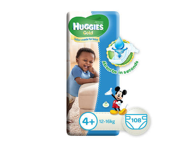Huggies Gold for Boys | Size 4+ Mega Box