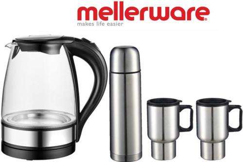 Mellerware Glass Kettle & Stainless Steel Travel Flask Set