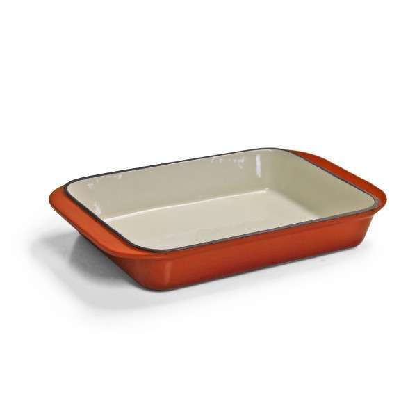 Walter And Jo Orange Cast Iron Rectangular Baker