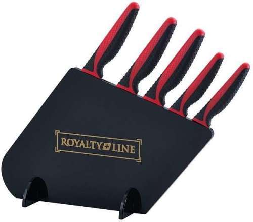 Royalty Line 5 Piece Ceramic Coating Knife Set With Stand (Black)