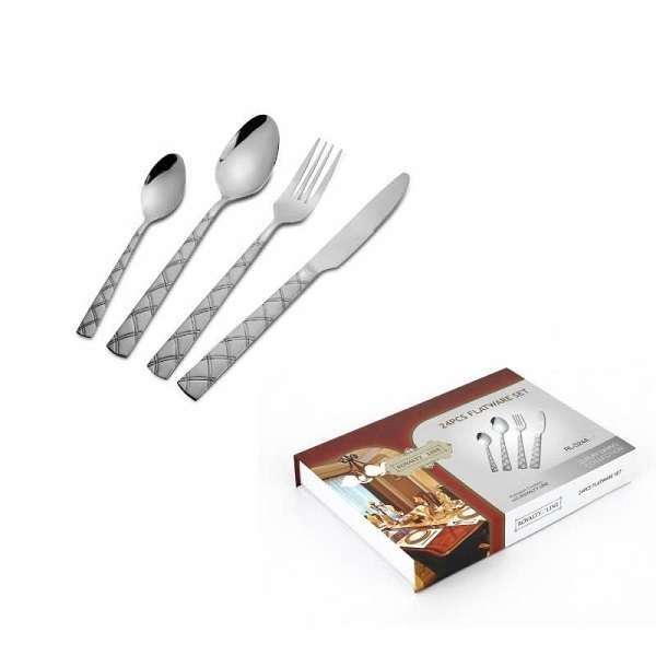Royalty Line Premium Silver 24-Piece Cutlery Set