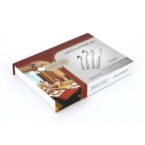 Royalty Line Premium Silver 24-Piece Cutlery Set