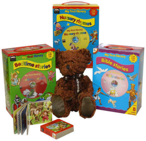My First Library And CD Bundle With Teddy Bear