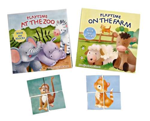 Children's Education Books and Blocks Bundle