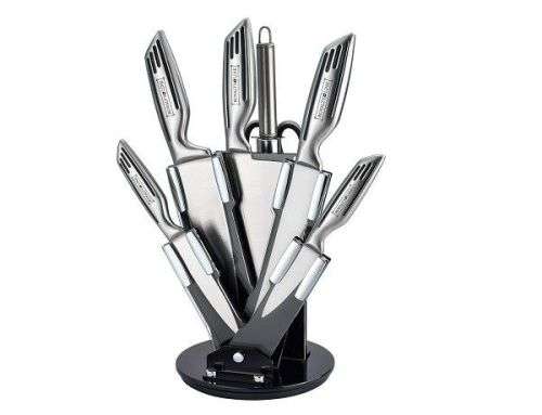 Royalty Line 7-Piece Knife Set With Rotating Stand
