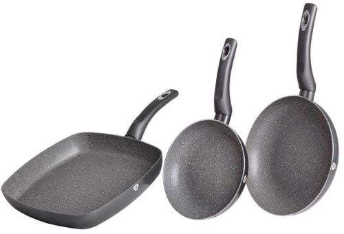 Blaumann 3-Piece Marble Coating Cookware Set