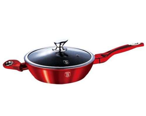 Berlinger Haus 24cm Marble Coating Deep Fry Pan with Glass Lid