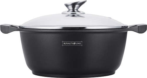 Royalty Line 24cm Round Casserole Pot With Glass Lid