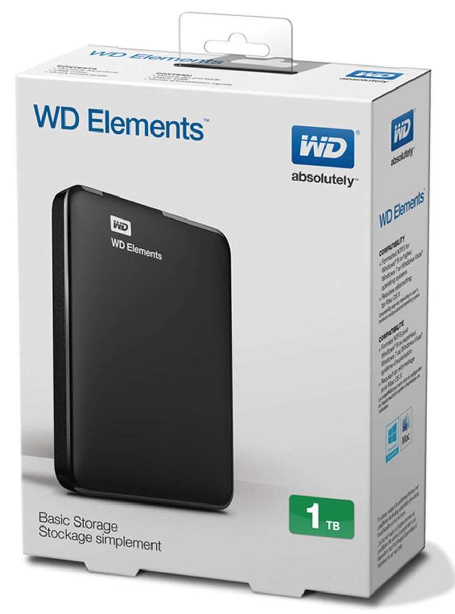 WD Elements 2.5 Inch 1TB Portable Hard Drive