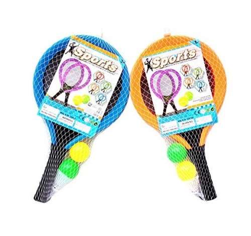 Kids Tennis Rackets & Ball Beach Set - Black