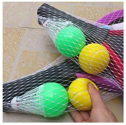 Kids Tennis Rackets & Ball Beach Set - Black