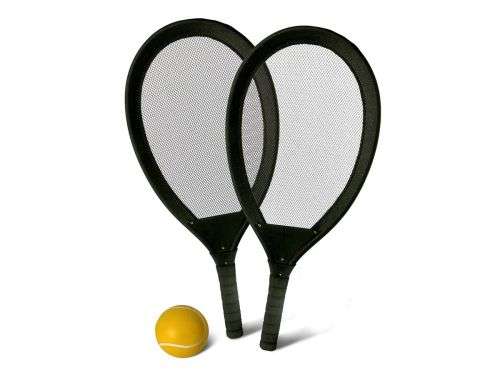 Kids Tennis Rackets & Ball Beach Set - Black