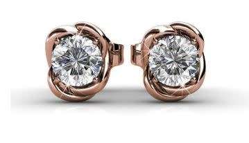 Destiny Sarah Earrings with Swarovski Crystals - Rose