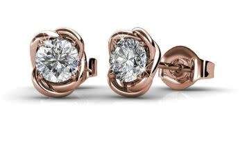Destiny Sarah Earrings with Swarovski Crystals - Rose