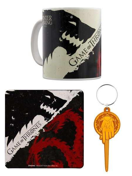 Game of Thrones: Stark and Targaryen - Mug, Coaster and Keychain Set