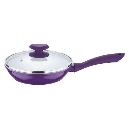 WELLBERG Purple 26cm Aluminium Frying Pan with Lid