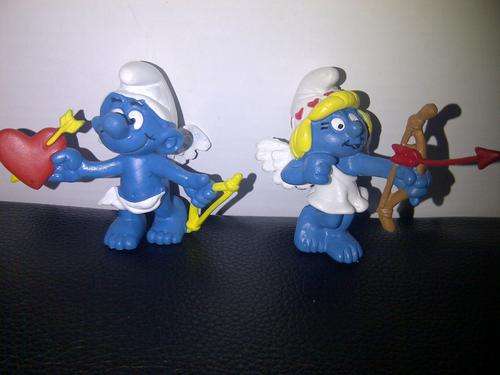 Valentine Smurf and Smurfette, #20128,20156 MINT, vintage, Rare as a set