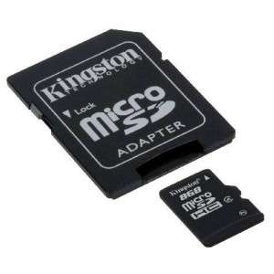 Kingston SDC4/8G , class4 - 4mb/sec - 8Gb miCro SDHC with SD adaptor