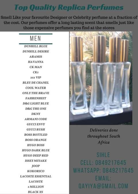 SMELL LIKE YOU FAVOURITE DESIGNER PERFUME AT A FRACTION OF THE COST!!! Affordable and long lasting