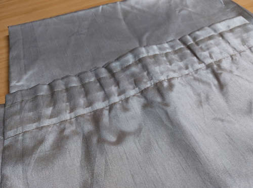 Silky Beige Lined Curtains 4 drops, as brand new