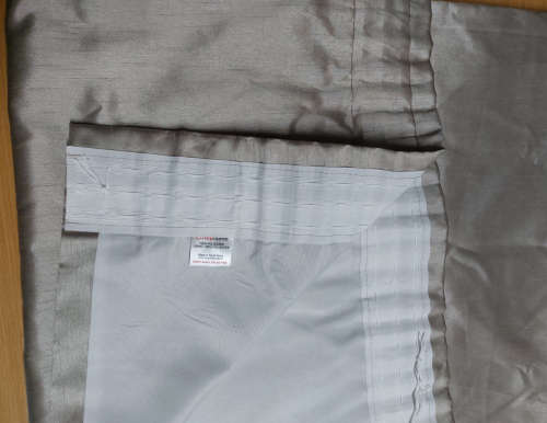 Silky Beige Lined Curtains 4 drops, as brand new