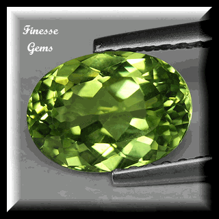 1.70 ct. Flawless Oval Cut Hot Green Peridot