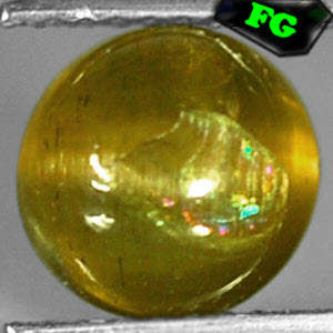 3 CT.RARE NATURAL ROUND YELLOW GREEN CAT'S EYE APATITE