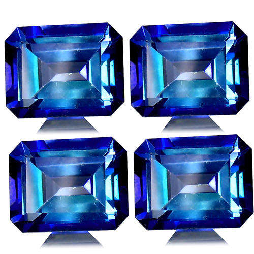 15.05 CT. (4 PCS) INCOMPARABLE EMERALD CUT (9.96 X 7.98 MM) BLUE TOPAZ